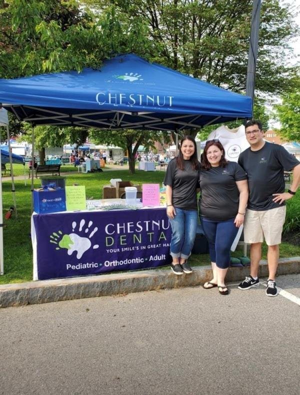 Sarah, Jenn and Dr. Martin Spielmann at the Needham Spring Street fair hosted by the Newton Needham Chamber of Commerce.